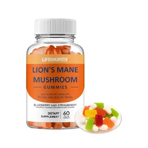 LIFEWORTH Lion's Mane Daily Mushroom Supplement Gummies Herbal Performance Super Mushroom Gummies
