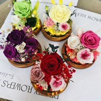 Kubah Kaca Bunga Awet Mawar Asli - untuk Hari Valentine, Hari Ibu & Pernikahan; Hadiah Bunga Awet Terlaris