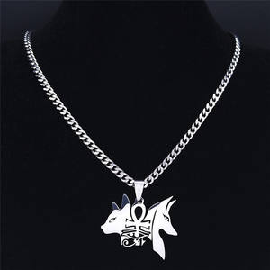 Collar con Colgante de Acero Inoxidable con Símbolo Egipcio Antiguo, Collar con <span class=keywords><strong>Cruz</strong></span> de Perro/Gato, Ojo para Mujer/Hombre, Llave del Nilo, <span class=keywords><strong>Amuleto</strong></span> Africano - Product Image 4