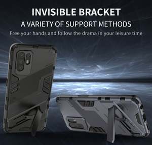 เคสโทรศัพท์มือถือคุณภาพสูงแบบขายส่ง TPU+PC ป้องกัน 360 องศา พร้อมขาตั้ง ป้องกันการกระแทก สำหรับ OPPO RENO 5Z 5G - Product Image 4