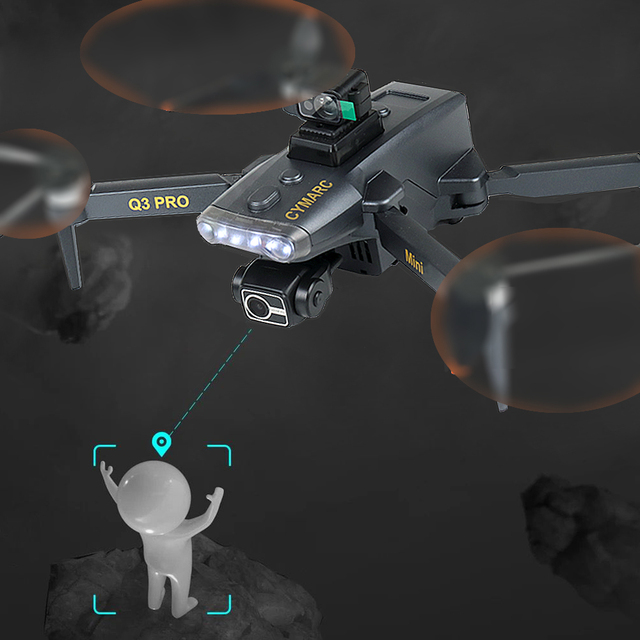 Q3 Mini Pro Drone GPS Drone 4K Profesional 3-Axis Gimbal Dual Camera 5G WIFI FPV RC Quadcopter with Obstacle Avoidance Drone