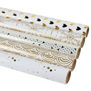Custom Gold Foil <b>Pattern</b> Double-Sided Metallized Eco-Friendly Recyclable Art <b>Paper</b> Gift Wrap Roll 100GSM Offset Packaging - Product Image 4