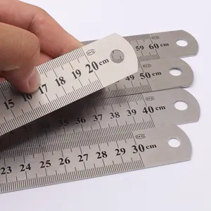 Wholesale Photo Etching Stainless Steel Ruler 15cm-2m High-precision Steel Ruler Thickened Iron Scale Woodworking Steel Ruler