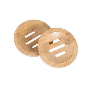 Wholesale Round <b>Bamboo</b> <b>Soap</b> <b>Dish</b> for Shower Bathroom - Product Image 1