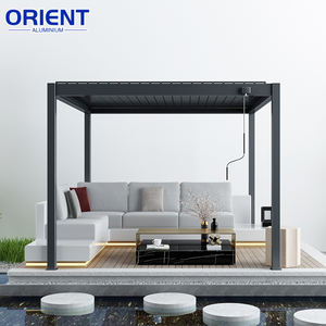 4x6 4x8m 6x4 8x4m <span class=keywords><strong>Gazebo</strong></span> al aire libre motorizado de aluminio moderno Pérgolas con persianas impermeables y a prueba de lluvia - Product Image 2