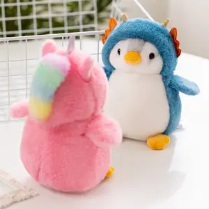ODM OEM özel penguen peluş oyuncak kardan adam Unicorn bebek dönüşür