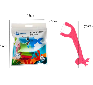 80 pz stuzzicadenti in Nylon di bambù alla menta a forma di giraffa cerato filo interdentale per bambini accessorio per l'igiene orale in scatola - Product Image 2