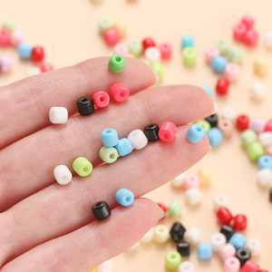 Perles de verre de couleur unie, perles rondes de couleur bonbon, pour la fabrication de bijoux, accessoires de bricolage, paquet en vrac AC4397 - Product Image 3
