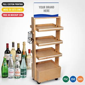 Espositore in <span class=keywords><strong>Legno</strong></span> Naturale Personalizzato <span class=keywords><strong>per</strong></span> Artigianato, Negozi, Aree Espositive, Eventi all'Aperto, Logo OEM - Product Image 1