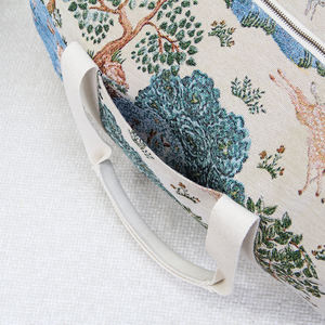 Sac fourre-tout tissé jacquard personnalisé à motif <span class=keywords><strong>arbre</strong></span> botanique, pliable, écologique, pour voyage et <span class=keywords><strong>week</strong></span>-<span class=keywords><strong>end</strong></span>, avec fermeture éclair, usine OEM ODM - Product Image 3