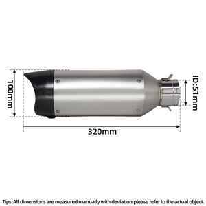 Silenciador de carbono de escape Universal para motocicleta de 51mm con DB Killer para Ninja400 Z250 CBR300R ADV150 DL250 GSX250R MT15 R25 R3 <span class=keywords><strong>G310R</strong></span> - Product Image 2