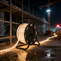 Bande LED portable IP65 SMD2835 en bobine de 25 m, haute luminosité, étanche, certifiée ROHS, durée de vie de 50 000 heures, pour entrepôt, tunnel, usage industriel