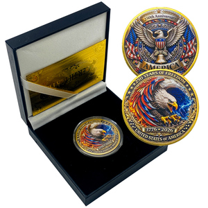Moneda Conmemorativa del 250 Aniversario de EE. UU. 1776-2026, Bañada en Oro, Moneda Patriótica Coleccionable, Recuerdo de la Libertad Americana - Product Image 5