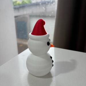 Ornamento Portaoggetti in Plastica Stampato in 3D a Forma di Pupazzo di Neve con Cappello Natalizio - Product Image 3