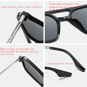 Gafas de Sol Unisex Vintage de los 70, Estilo Piloto Cuadrado, Gafas de Sol Retro de Aviación para Hombre y Mujer - Product Image 5