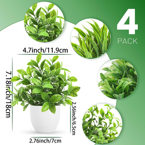 Plantes artificielles en pot, plantes artificielles de type dragon de rivière en pot, décoration pour la maison, décoration pour le bureau, plantes vertes - Product Image 6