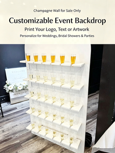 Elegante Soporte de Madera Blanco y Negro Plegable para Copas de Champán, Ideal para Bodas, Eventos y Fiestas - Product Image 2