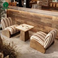 Ensemble de tables et de chaises individuelles en bois massif de style moderne Moontree pour la maison, les cafés, les espaces de loisirs, les salons de thé