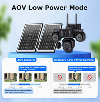 Nouvelle caméra solaire AOV à quatre objectifs, haute définition, vision nocturne extérieure 9MP, vision à quatre points de vue, surveillance cloud 10x-20x