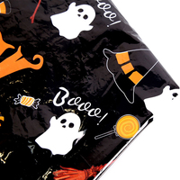 Taplak Meja Plastik Sekali Pakai Bentuk Persegi Panjang Motif Labu Halloween 137x274cm untuk Dekorasi Pesta Halloween