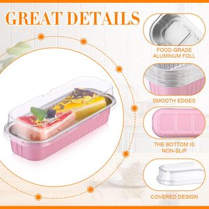 Moule à gâteau miniature coloré de 200 ml, plateau à gâteau recyclable, ramequins jetables pour la cuisson, récipient en aluminium - Product Image 4