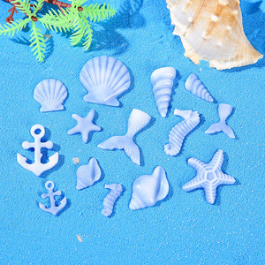 Décorations océaniques miniatures en résine : coquillages, étoiles de mer, hippocampes, ancres, queues de sirène – Kit d'artisanat côtier multi-pièces - Product Image 3