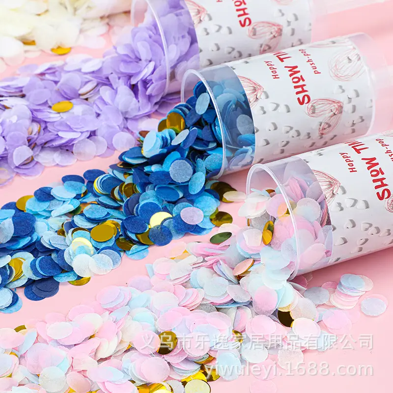 Hadiah pernikahan lingkaran dekorasi titik kertas Confetti Glitter dekorasi meja perlengkapan kerajinan kejutan konfeti pernikahan poppers