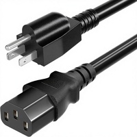 Hochwertiges AC-Stromkabel 1,5m 10 Ampere 125 Volt 18AWG, NEMA 5-15P auf C13, Schwarzes PC-Stromkabel für TV, Monitor, Drucker