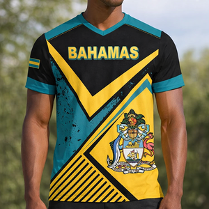 Kaos V-neck Bahamas 2026 Acara Peringatan Hari Jadi ke-53 Kaos Slim Fit Bahamas Essential Cepat Kering Kasual Lengan Pendek - Product Image 2