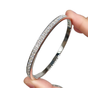 Custom Wholesale Luxury 18K <b>Gold</b> Lab Grown Diamond IGI Certified Round Brilliant Cut Bracelets <b>Bangles</b> Women Gift - Product Image 1