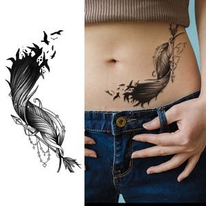 Tatouages temporaires jetables CT, motifs floraux colorés et sexy, différents designs, autocollants à transfert d'eau, faux tatouages en gros - Product Image 6