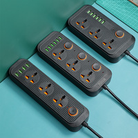 Multiprise multi-ports avec ports USB, rallonge multifonction avec interrupteur, prise domestique multi-prises, câblage intelligent