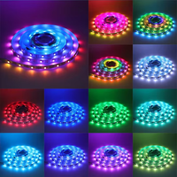 Bande LED Flexible et Découpable 5V WS2812 RGBIC Adressable en Cuivre, 96 LED/M, Intensité Réglable pour Projets DIY, Art, Éclairage Intérieur de Voiture et Fêtes