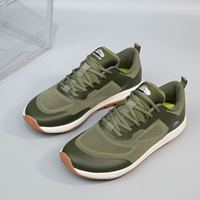 Chaussures de randonnée légères style pieds nus, vert armée, respirantes en maille, à lacets, antidérapantes, pour la marche en extérieur, semelle souple en EVA