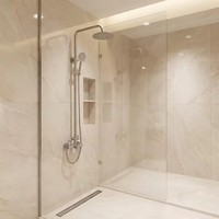 Ensemble de robinetterie de douche 2 voies en acier inoxydable SUS 304 avec pommeau de douche pluie et mitigeur pour hôtel