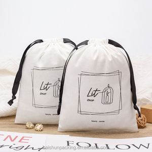 Drawstring Cotton Fabric <b>Dust</b> <b>Bag</b> with Printed Design for Handbags and Bikini Storage - Product Image 1