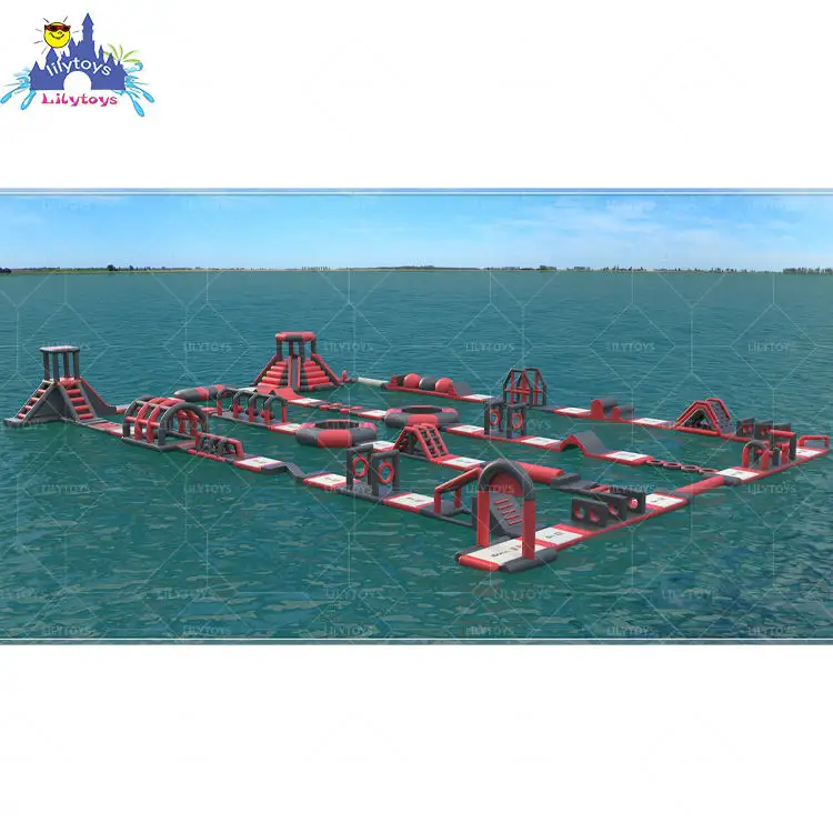 Lily gioca i giochi gonfiabili galleggianti del parco acquatico di alta qualità per il mare