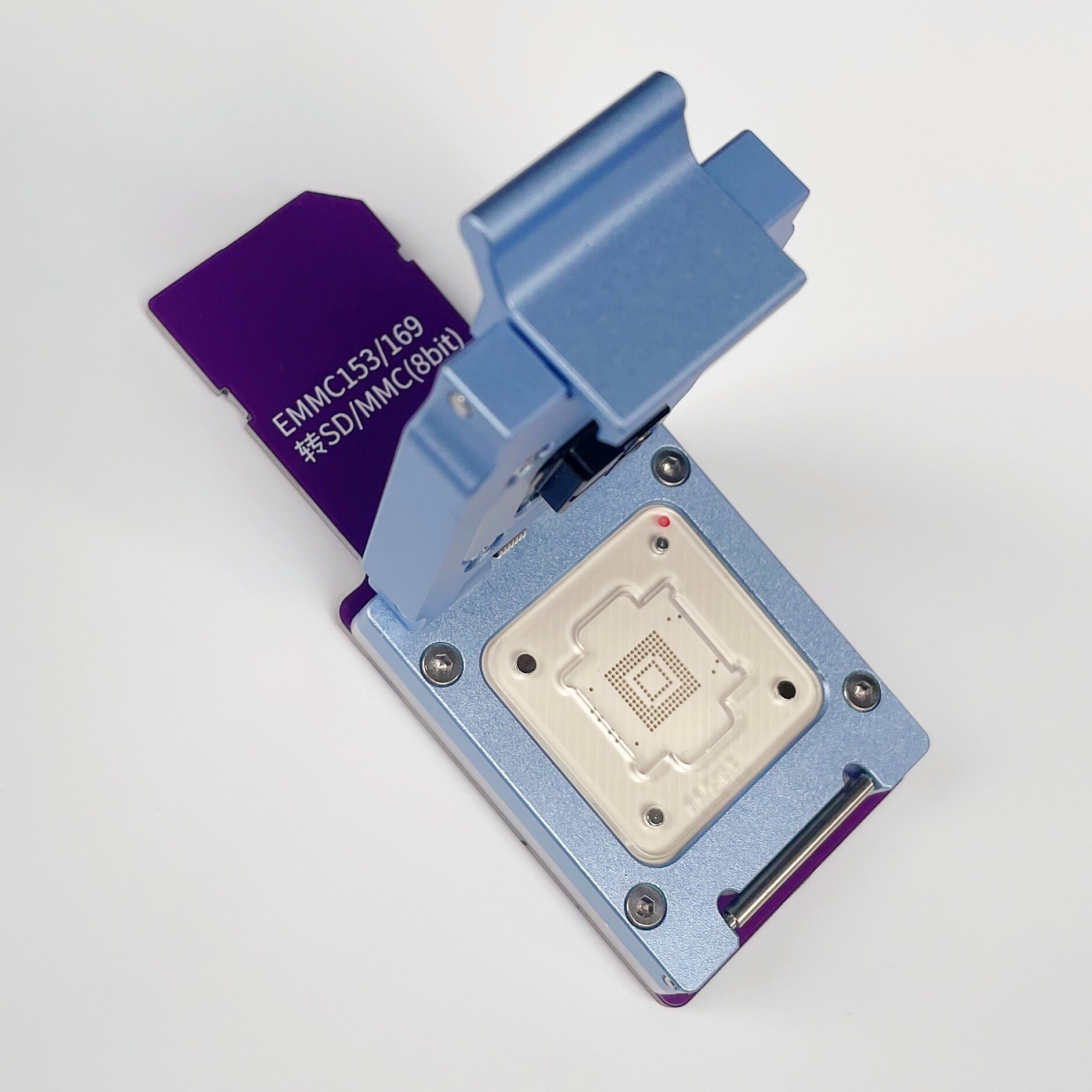 Sonde en aluminium eMMC 153 169 vers prise SD 8 bits (3 cadres de limite)