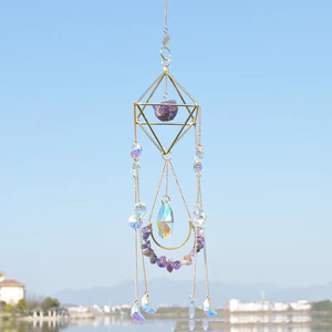 Capteur de soleil <span class=keywords><strong>en</strong></span> cristal de haute qualité, cristaux bruts naturels, capteur de soleil <span class=keywords><strong>en</strong></span> pierre, carillon de vent, décoration de fenêtre de jardin extérieur - Product Image 5