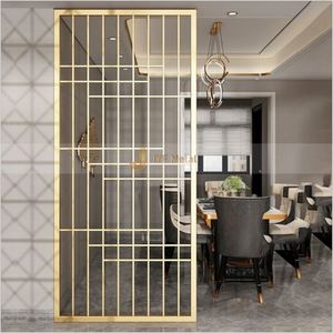 EX330 Modern Laser Cut Custom <b>Decorative</b> Metal <b>Screen</b> Dividers PVD Coating Stainless Steel Foldable Multifunctional Interior - Product Image 2