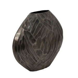 Vaso in Metallo Scolpito e Texturizzato, Moderno Vaso Decorativo per Fiori, per Soggiorno, Camera da Letto, Ufficio, Scrivania, Arredamento Casa - Product Image 2