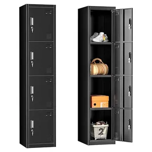 Nhà cung cấp kim loại tủ khóa tủ đứng đứng chân 4 cửa phòng tập thể dục Locker thép tủ quần áo