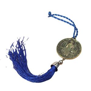 KOMI gümüş St. Tassel yuvarlak sikke madalya püskül saçaklar araba asma kolye ile erkekler kadınlar için 3 renkler - Product Image 6