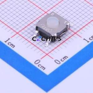 KSC201GLFS Tactile Switch SMD-4P,6.2x6.2mm Switch Single Pole Single Throw Round Button 1.6N Vertical Mount - Product Image 1