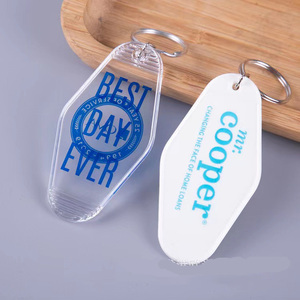 <span class=keywords><strong>Porte</strong></span>-clés en gros coloré, avec étiquette losange, logo personnalisé, promotionnel, style motel vintage, en plastique acrylique vierge - Product Image 5