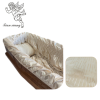 Ensemble de doublures intérieures en satin de style européen de haute qualité pour cercueil funéraire, fournitures de lit funéraire, vente en gros