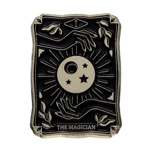 Tarot carte émail broche soleil/lune/étoile motif épinglette Badge mode magique Divination broches ensemble sac à dos vêtements accessoires