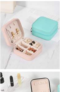 Estuche Organizador de Joyas Portátil Mini al por Mayor, Caja de Almacenamiento de Viaje de Cuero para Exhibición de Aretes, Collares y Anillos - Product Image 3