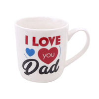Großhandel weiß 13oz Vatertag Geschenk becher Keramik Kaffeetasse Muttertag präsentiert Tasse mit benutzer definierten Abziehbildern Logo für Papa