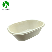 Boîte à lunch rectangulaire biodégradable de 27 oz avec couvercle, micro-ondable et étanche, pour l'emballage des plats à emporter des restaurants